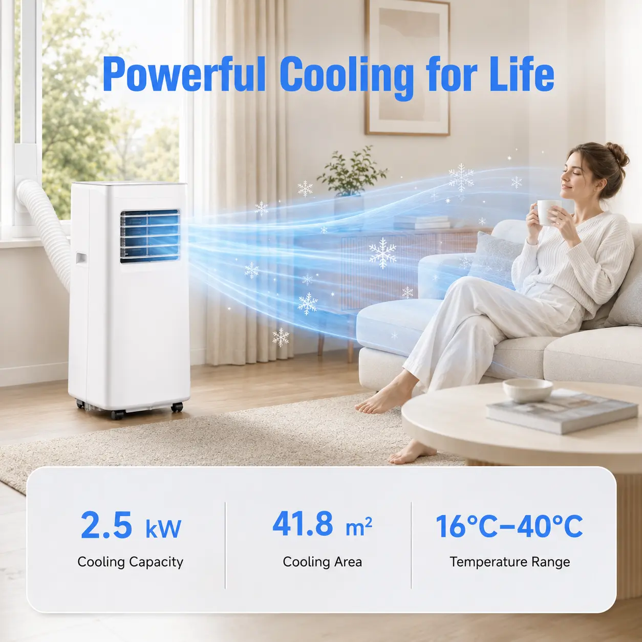Portable air conditioner with remote control and LED display — image 3